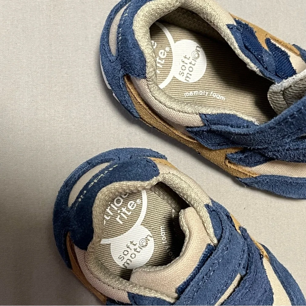 Stride Rite Toddler Sneakers in Navy, Tan, and Cream